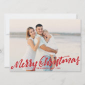 Carte Simplement Joyeux Noël photo pleine | Rouge (Devant)