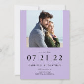 Carte Simplement Minimal Lilac 2 Photo Enregistrer La Da (Devant)