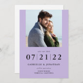 Carte Simplement Minimal Lilac 2 Photo Enregistrer La Da (Devant / Derrière)