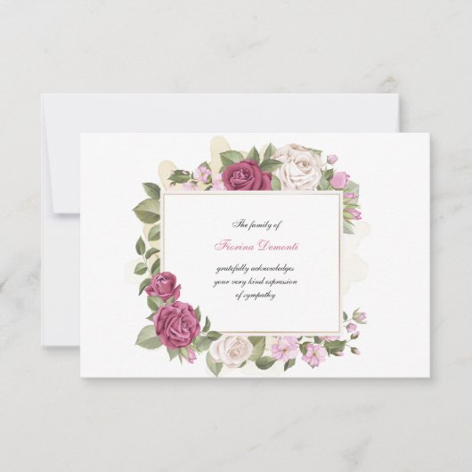 Carte Sincere Merci Sympathie (Devant)