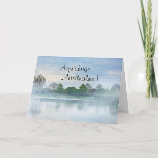 Carte Sincères condoléances avec lac et brouillard (Devant)
