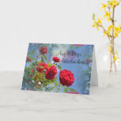 Carte Sincères condoléances - avec roses rouges (Fleur jaune)
