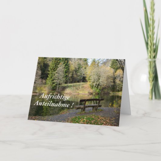 Carte Sincères condoléances sur un lac solitaire (Devant)