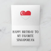 Carte Singapour Drapeau patriotique Anniversaire (Intérieur)