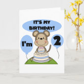 Carte Singe Anniversaire Garçon 2e T-shirts et cadeaux (Fleur jaune)