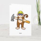 Carte Singe artisan avec marteau (Dos)