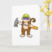 Carte Singe artisan avec marteau (Fleur jaune)