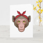 Carte Singe au bandana (Fleur jaune)