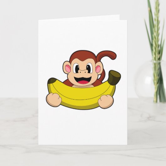 Carte Singe avec banane (Devant)