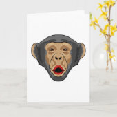 Carte Singe avec bouche en forme de baiser (Fleur jaune)