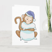 Carte Singe avec oreiller et gros dormeur (Dos)