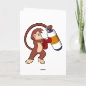 Carte Singe boxant avec un punching-ball (Dos)