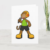 Carte Singe chanteur avec microphone et casque (Devant)