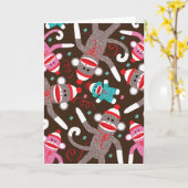 Carte Singe Chaussette (Fleur jaune)