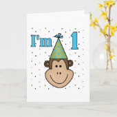 Carte Singe dans le Casquette du Parti 1er Anniversaire (Fleur jaune)