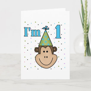 Carte Singe dans le Casquette du Parti 1er Anniversaire 