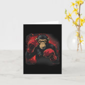 Carte Singe De Boxe Avec Gants De Boxe Kickboxing Drôle (Fleur jaune)