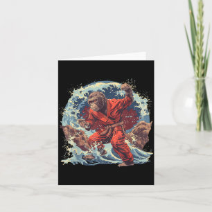 Carte Singe de judo Vagues Amant de singe de judo Taekwo