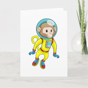 Carte Singe en astronaute