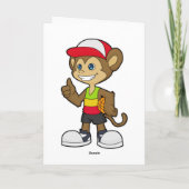 Carte Singe en joueur de basket-ball avec ballon de bask (Dos)