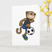 Carte Singe en tant que joueur de football au football (Fleur jaune)