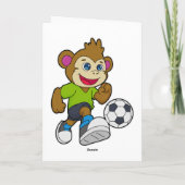 Carte Singe en tant que joueur de football avec ballon (Dos)