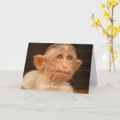 Carte Singe, Fête des pères personnalisée (Fleur jaune)