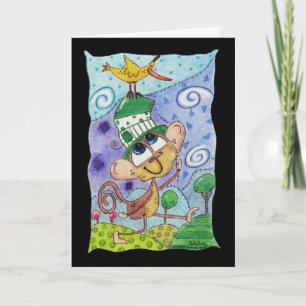 Carte Singe funky et Banana Bird