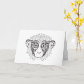 Carte Singe inspiré (Fleur jaune)