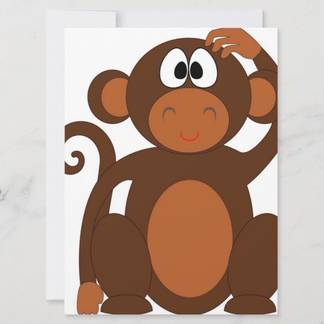 Carte singe mignon| Cute Canvas (Devant)