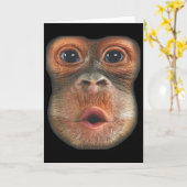Carte Singe qui souffle le visage du ventre (Fleur jaune)