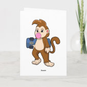 Carte Singe skater avec planche à roulettes (Dos)