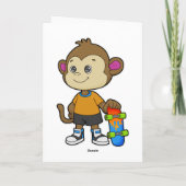 Carte Singe skater avec skateboard (Dos)