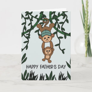 Carte Singes de la fête des pères en jungle