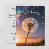 Carte Single dandelion head with its seeds, sunset (Devant / Derrière)