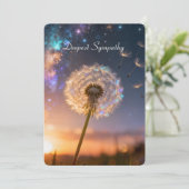 Carte Single dandelion head with its seeds, sunset (Debout devant)