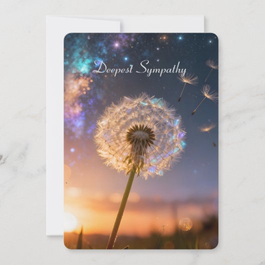 Carte Single dandelion head with its seeds, sunset (Devant)