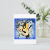 Carte sirène à cheveux bleu (Debout devant)