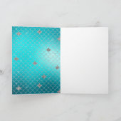 Carte Sirène Aqua Or Argent Pailleté  (Intérieur)