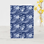 Carte Sirène aux perles et cheval de mer (Fleur jaune)