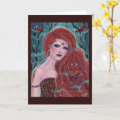 Carte Sirène de grenat rouge au betterave par Renee Lavo (Fleur jaune)