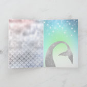 Carte Sirène d'eau rose violet Parties scintillant d'arg (Intérieur)