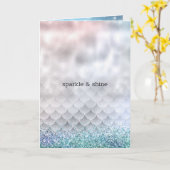 Carte Sirène d'eau rose violet Parties scintillant d'arg (Fleur jaune)