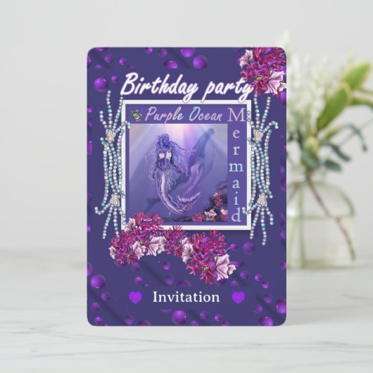 Carte Sirène d'océan violet (Debout devant)