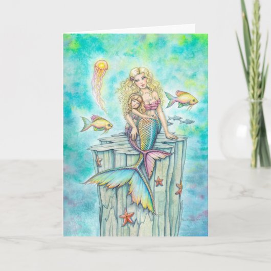 Carte Sirène et fille Imaginaire Art par Molly Harrison (Devant)