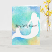 Carte Sirène Étincelle Or Aqua (Fleur jaune)