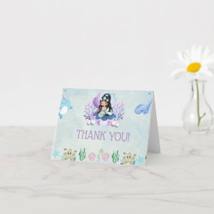 Carte Sirène Magique   Aquarelle Merci pour votre Annive