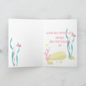 Carte Sirène mignonne Rose et Menthe Anniversaire pou (Intérieur)