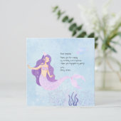 Carte Sirène rose et pourpre Anniversaire Merci (Debout devant)