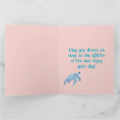 Carte Sirène Rose Turquoise Vagues de l'Océan Fête d'Ann (Intérieur)